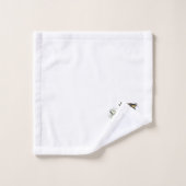 Hiboux dorés Orchidées vertes (Gant de toilette)
