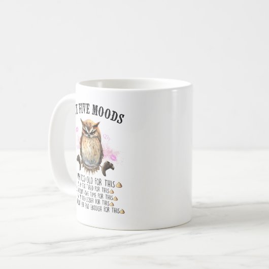 Hiboux et devis - Mug 11oz en céramique (Devant gauche)