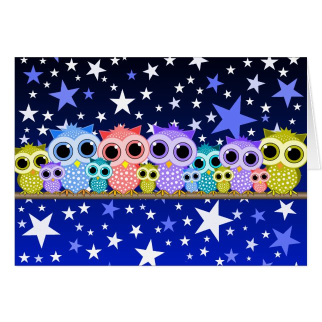 hiboux mignons la nuit (Devant horizontal)