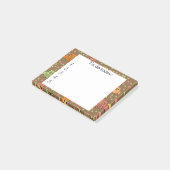 Hiboux mignons sur un Post-It marron (Incliné)