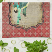 Hiboux roses et serviette rouge d'âne (Plié)