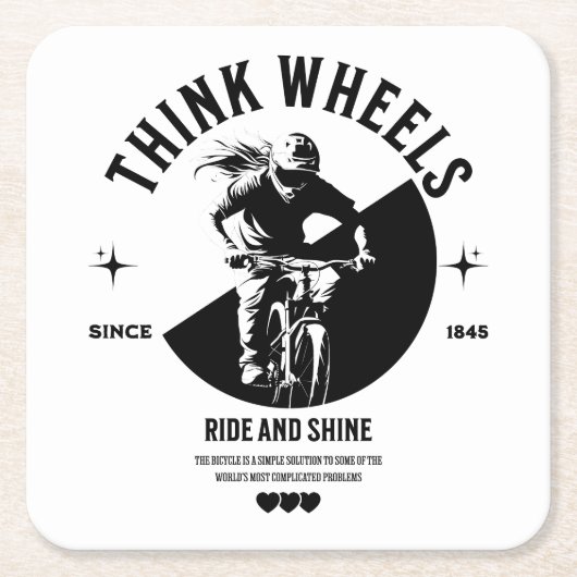 Hich Contrast Fietsen Afbeelding op Onderzetter (Voorkant)