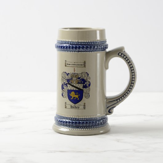 Hickey Coat of Arms Stein / Hickey Crest Stein Bierpul (Rechts)