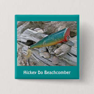 Hickey Do Beachcomber Geviste lustreeks Vierkante Button 5,1 Cm