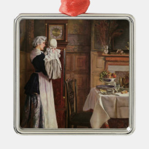 Hickory, Dickory, Dock Metalen Ornament