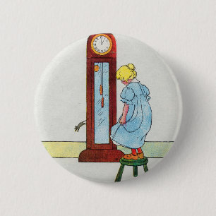 Hickory, eikel, dok! De muis ging de klok omhoog Ronde Button 5,7 Cm