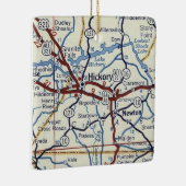 Hickory NC Map Keramisch Ornament (Rechts)