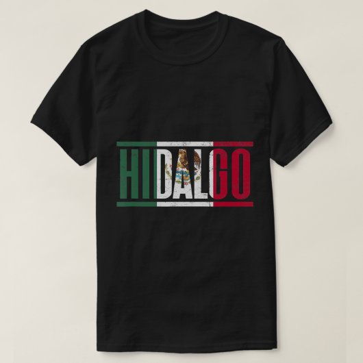 Hidalgo con la bandera de M©xico T-Shirt (Design voorkant)