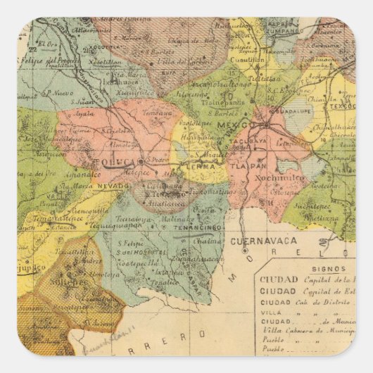 Hidalgo, Mexico Vierkante Sticker (Voorkant)