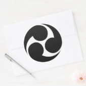 Hidari Mitsudomoe 左三つ巴 Taiko-Sticker Ronde Sticker (Envelop)