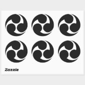 Hidari Mitsudomoe 左三つ巴 Taiko-Sticker Ronde Sticker (Vel)