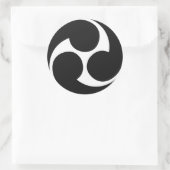 Hidari Mitsudomoe 左三つ巴 Taiko-Sticker Ronde Sticker (Tas)