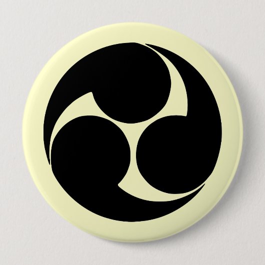 Hidari mitsudomoe, Japan Ronde Button 4,0 Cm (Voorkant)