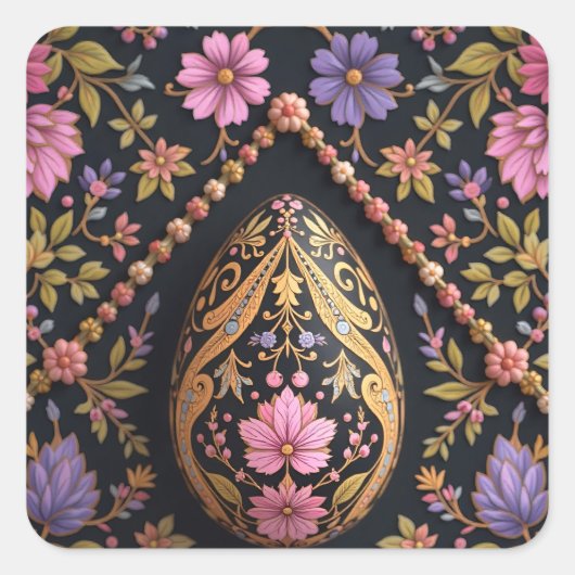 Hidden Easter Egg in the Garden Vierkante Sticker (Voorkant)