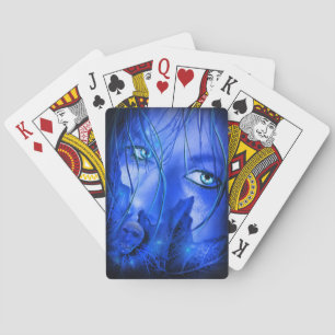 HIDDEN FEAR BLUE GIRL MET SKULL POKERKAARTEN