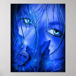 HIDDEN FEAR BLUE GIRL MET SKULL POSTER