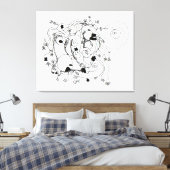 Hidden in the garden. - Ink drawing Canvas Afdruk (Insitu (Slaapkamer))