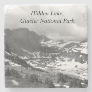 Hidden Lake Glacier National Park Black & White Stenen Onderzetter