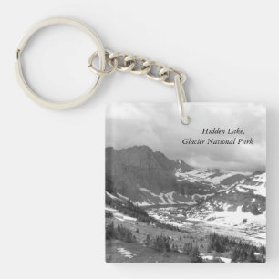 Hidden Lake Glacier National Park Monochrome foto Sleutelhanger