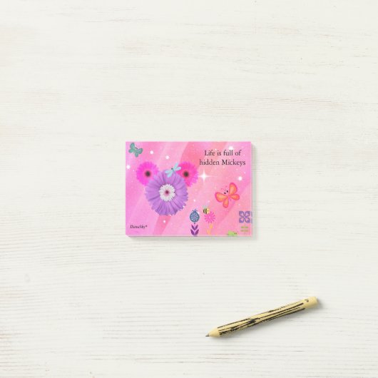 HIDDEN MICKEY Spring flower POST IT Post-it® Notes (Op bureau)