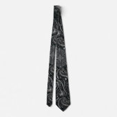 Hidden Skull & Spine Paisley | Silver Black Gothic Stropdas (Achterkant)