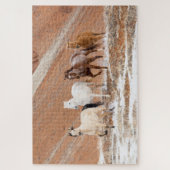 Hideout Ranch met Small Herd Horses in sneeuw Legpuzzel (Verticaal)