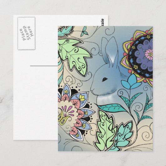 Hiding Rabbit Briefkaart (Voorkant / Achterkant)