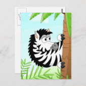 Hiding zebra briefkaart (Voorkant / Achterkant)