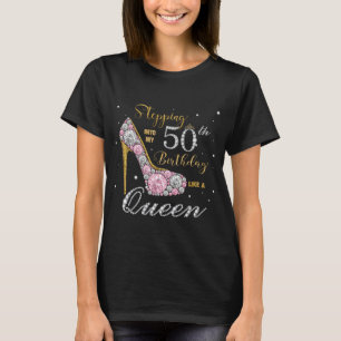 Hiel met diamanten in mijn 50e verjaardag t-shirt