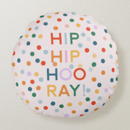 Hiep Hiep Hoera Verjaardagsfeestje Gefeliciteerd Rond Kussen