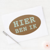 HIER BEN IK koffer sticker (Envelop)