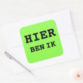 HIER BEN IK koffer sticker (Envelop)