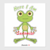 Hier ben ik schattige kikker Thunder_Cove Sticker (Vel)