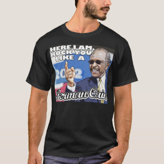 Hier ben ik. Schroop je als een Herman Cain shirt