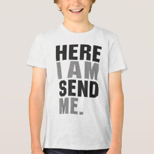 Hier ben ik stuur me Jesaja 6 8 Christus geloof li Tri-Blend Shirt