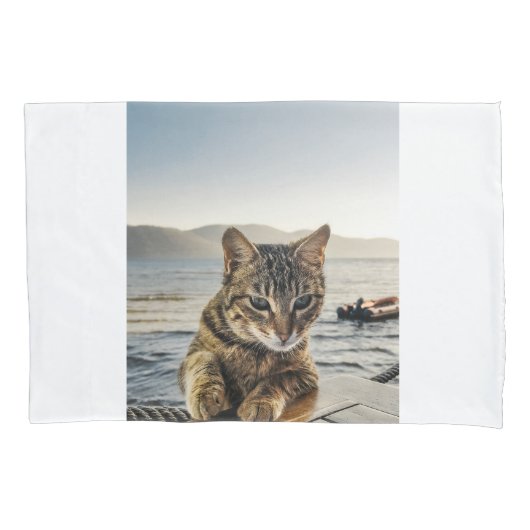 "Hier ben ik" zegt de kat Kussensloop (Voorkant)