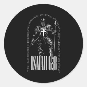Hier ben ik zend jesaja 6 8 kruisridders tempelier ronde sticker