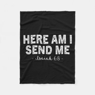 Hier ben ik zend me Bijbelvers Heer zeggen Christi Fleece Deken