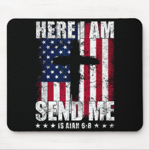 Hier ben ik, zend mij Amerikaanse vlag kruis Jesaj Muismat