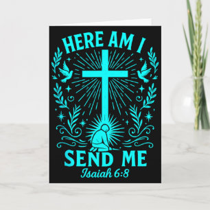 Hier ben ik, zend mij Jesaja 6:8 Christelijke Bijb Kaart