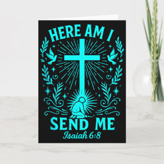 Hier ben ik, zend mij Jesaja 6:8 Christelijke Bijb Kaart