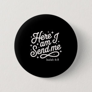Hier ben ik, zend mij Jesaja 6_8 Missie Reizen Gel Ronde Button 5,7 Cm