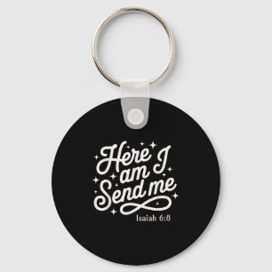 Hier ben ik, zend mij Jesaja 6_8 Missie Reizen Gel Sleutelhanger
