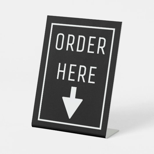 HIER BESTELLEN RECLAMEBORD MET VOETSTUK (Voorkant)