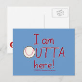 Hier buiten! Baseball Briefkaart (Voorkant / Achterkant)