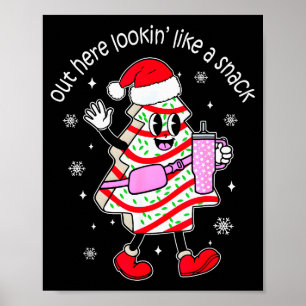 Hier Buiten Lijkend Op Een Snack Kerstboom Cake Poster