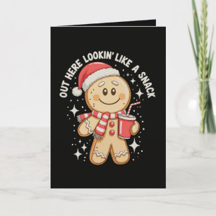 Hier Buiten Lijkend Op Een Snack Peperkoek Kerstmi Kaart