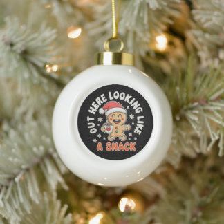 Hier Buiten Lijkend Op Een Snack Peperkoek Koffie Keramische Bal Ornament