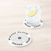 Hier Drink plaatsen Zandsteen Onderzetter (Zijkant)