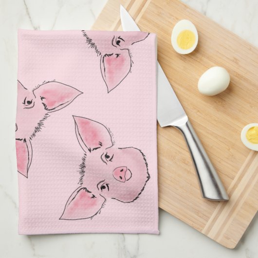 Hier een piggie, daar een piggie, overal een piggi theedoek (Quarter Fold)